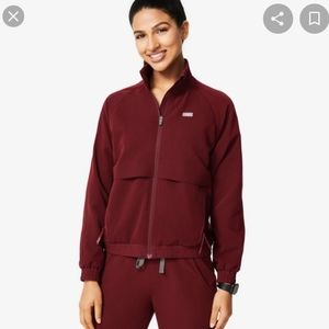 Figs Sydney Burgundy Performance Scrub Jacket
